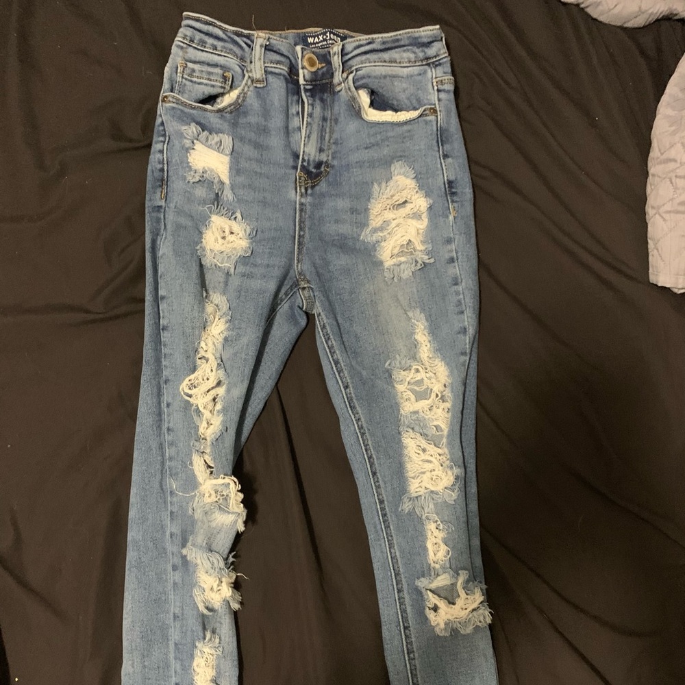 Wax Jean Ripped Skinny jeans